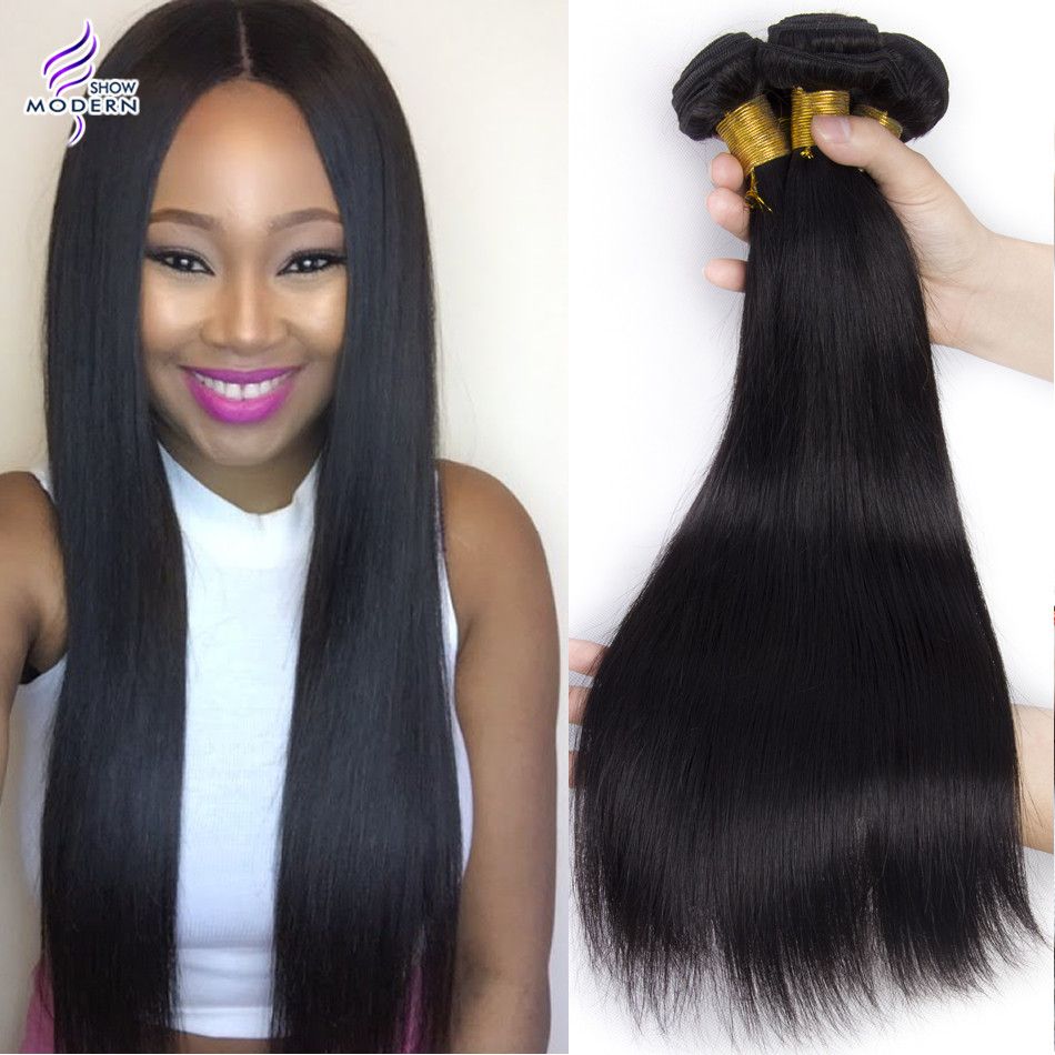 Modern Show Hair Brazilian Remy Human Hair 3 Bundles Straight