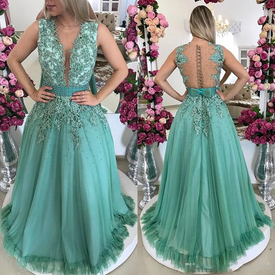 vestido longo verde menta