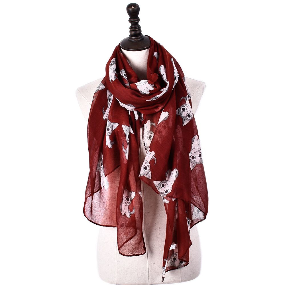 long burgundy scarf