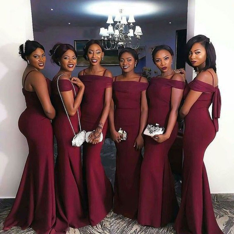 Newest Long Bridesmaid Dresses Burgundy ...