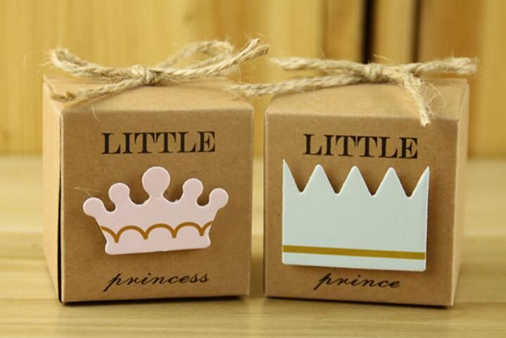 BROWN Kraft Paper Boxes Gift Box Wedding Favors Supplies Baby Shower Party Decor