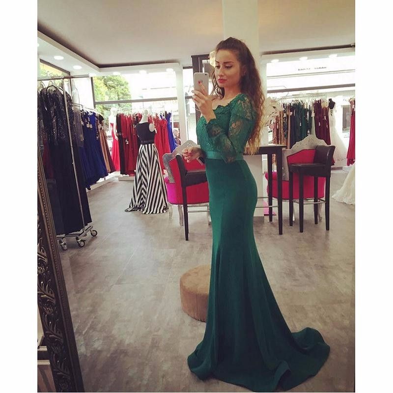 modest emerald green dress