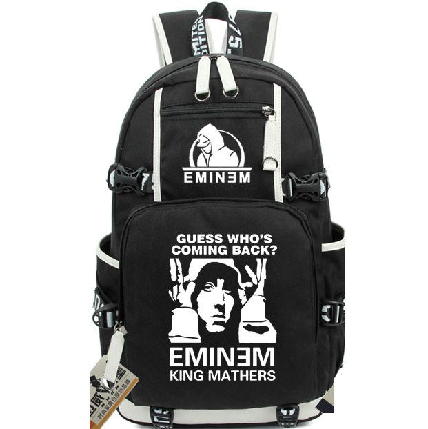 Eminem Backpack E Rap Star Daypack King Mathers Stan Schoolbag Music Rucksack Sport School Bag
