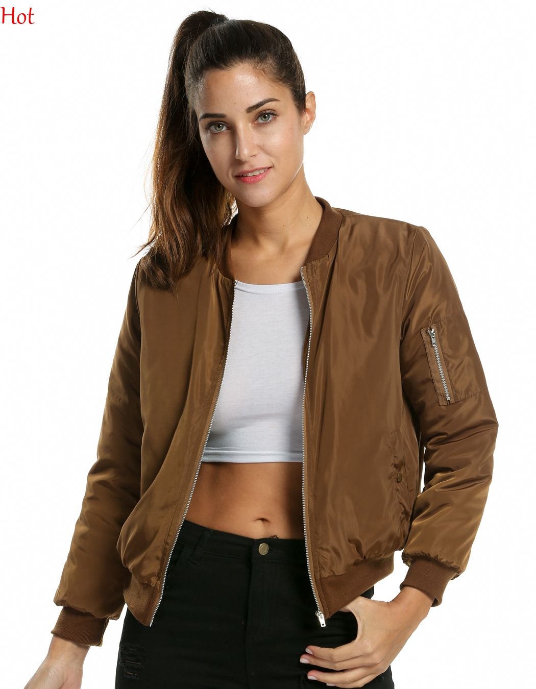 Estar confundido Enviar hermosa 2016 Hot Winter Flight Army Green Bomber Jacket Mujeres Para Mujer Abrigo  Ropa Corto Delgado Algodón