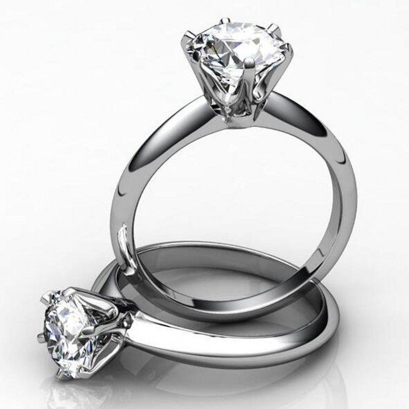 2.00 Ct Diamond Round Cut Solitaire Engagement Ring 925 Sterling Silver