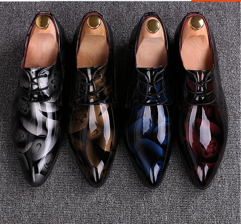 2017 NEW Fashion Black Red Leather Men Dress Shoes, Male Business ...