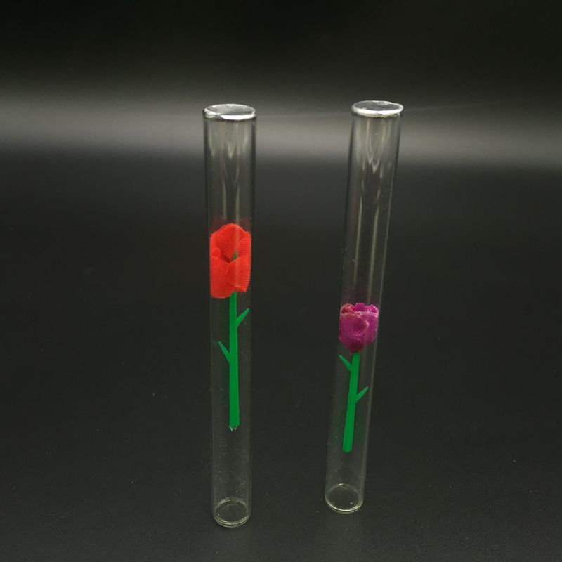Love Rose Glass Tube Colored Glass Pipes Oil Rig Smoking Pipes Hand