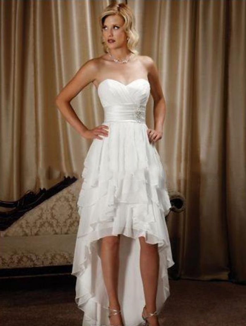 Country Style Wedding Dresses Short In Front Long In Back