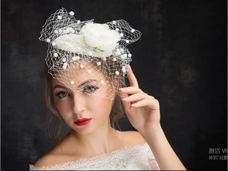 New Wedding Party Bride Veil Headpieces The Bride Hat Headdress