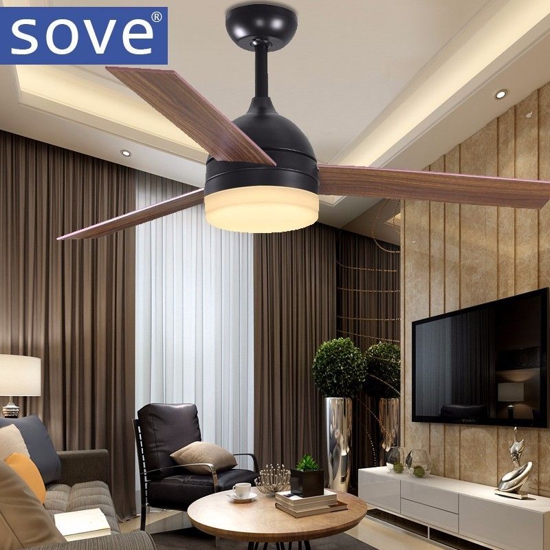 2019 Modern Vintage Black Ceiling Fan With Lights Remote Control 220 Volt Fan Led Light Bulbs Bedroom White Ceiling Light Fan Lamp From Langui
