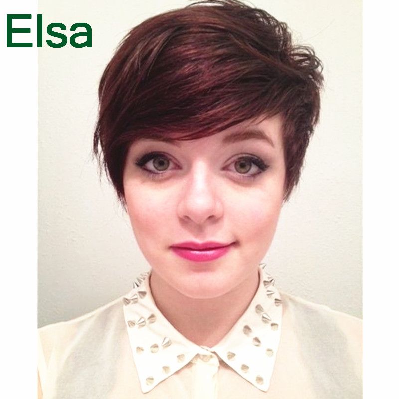 Hot Sell Cheap Pixie Cut Human Very Short Hair Wigs With Bangs Top