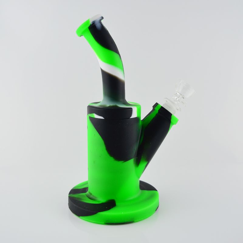 2021 Silicone Water Bongs Smoking Bubbler 18mm Joint 9.44 Inch