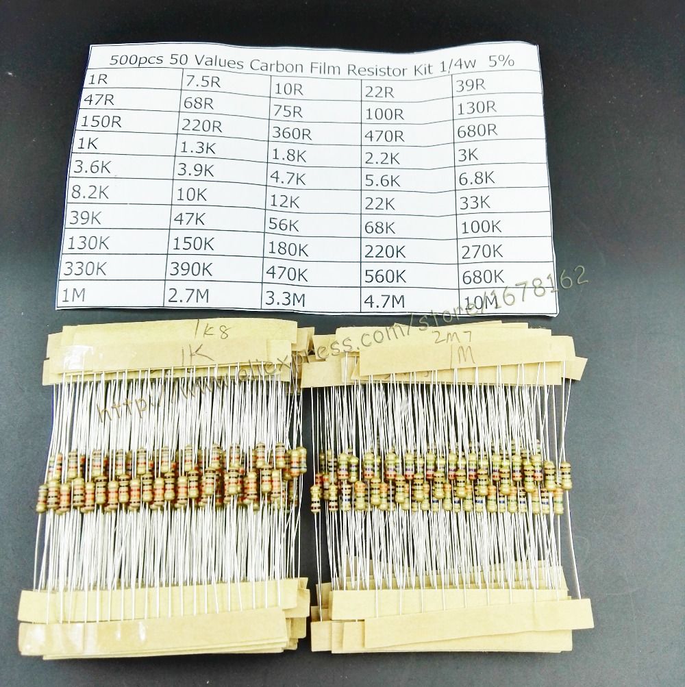 Pack of 50 0.25W Carbon Film Resistor 10M