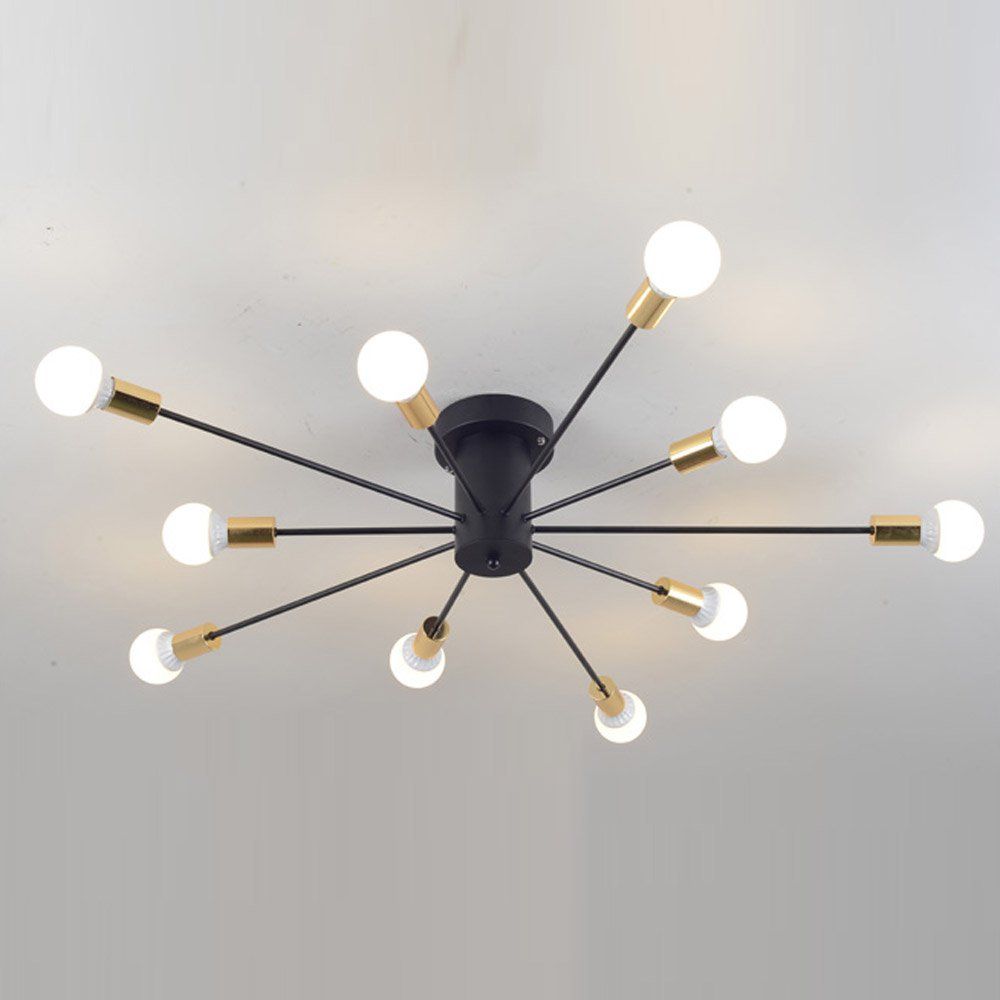 Creative Iron Spark Living Room Ceiling Lamp Bedroom Spider Ceiling Light Modern Nordic American Corridor Ceiling Light Fixtures Uk 2019 From Ouovo