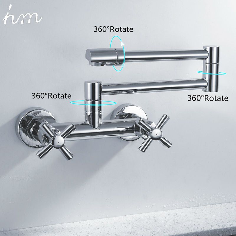 2020 100 Brass Chrome Fold Kitchen Faucet Extension Hot And Cold