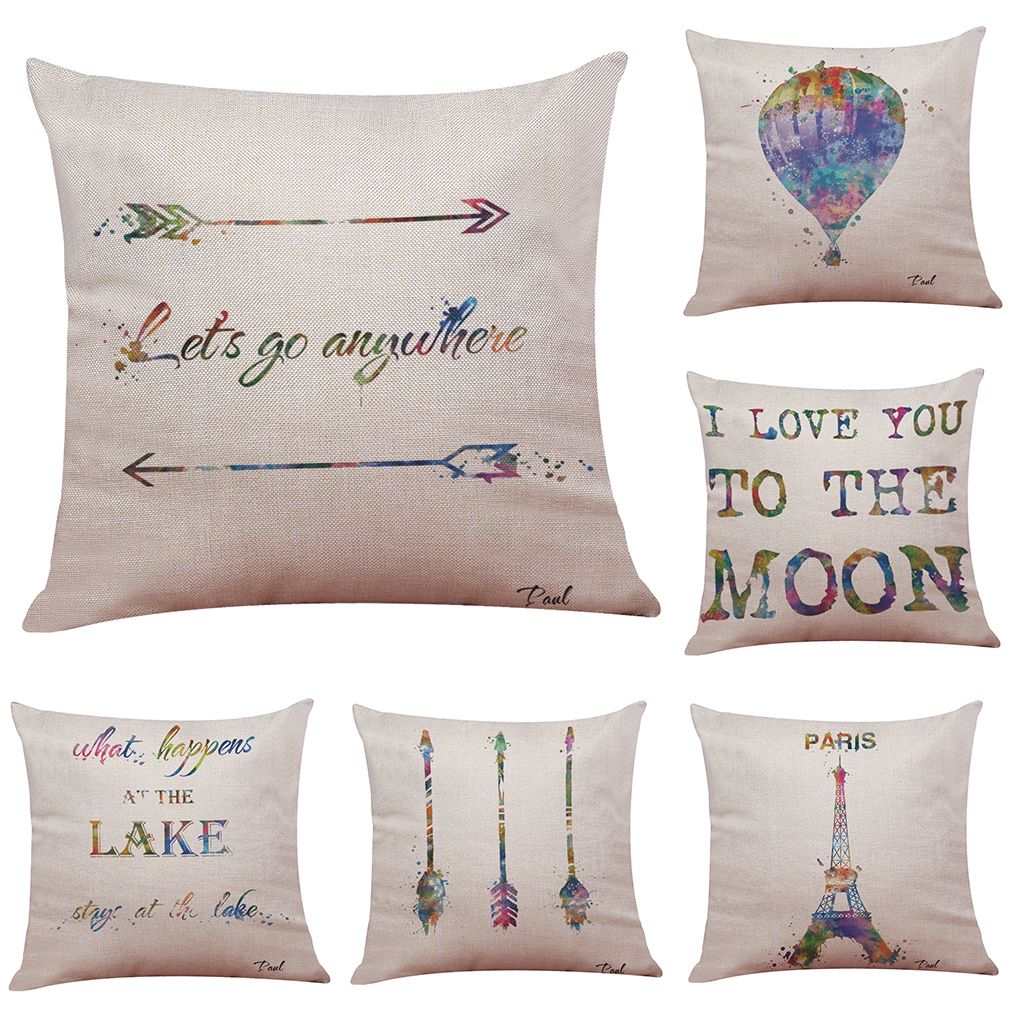 Quotes And Sayings Linen Cushion Cover Home Office Sofa Square