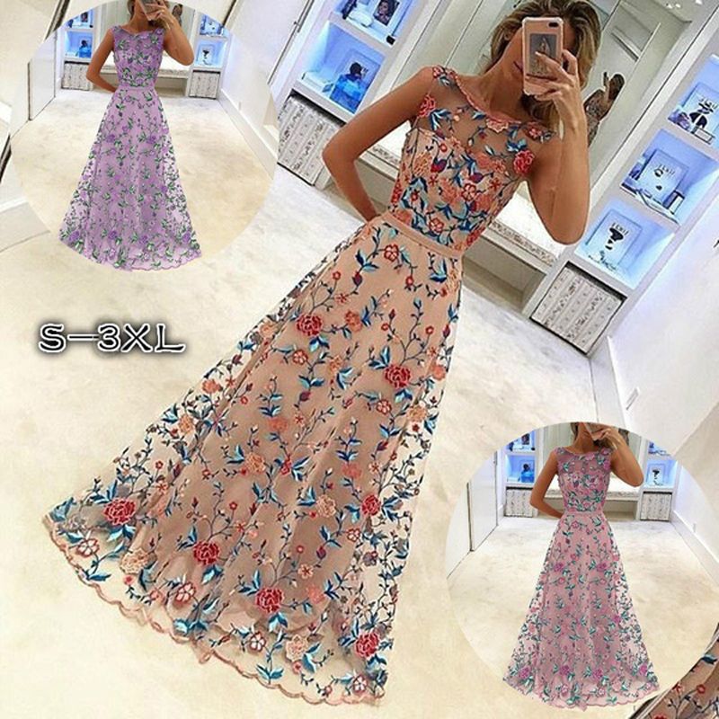 Decrépito Montón de Pantalones Vestidos De Fiesta Largos Con Estampado De Flores Vestidos De Noche Sin  Mangas Vestidos De Fiesta Elegantes De Gasa Sin Mangas Prom Vestido Largo  De 21,96 € | DHgate