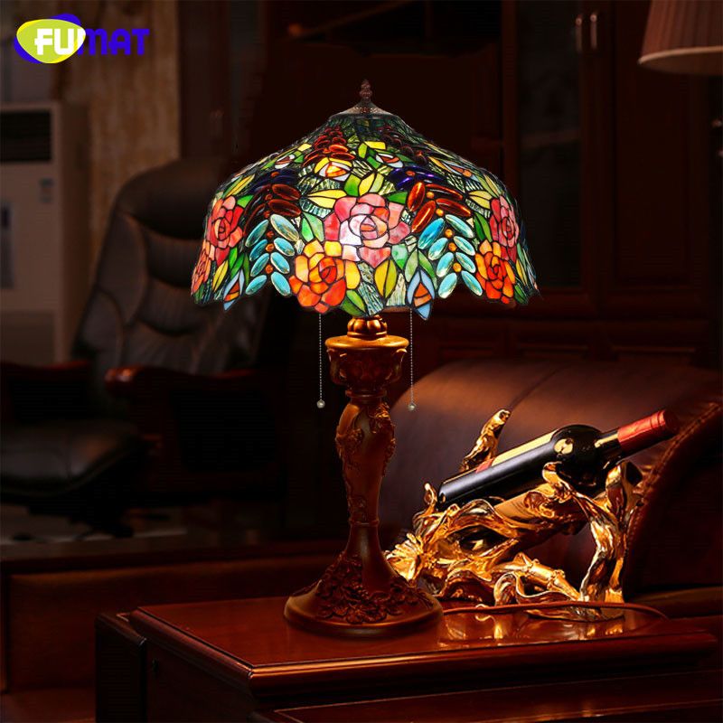 2018 Stand Lamp American Garden Table Lamps Stained Glass If It Is Broken On The Delivery We Will Not Resend Pls You Note And Understanding