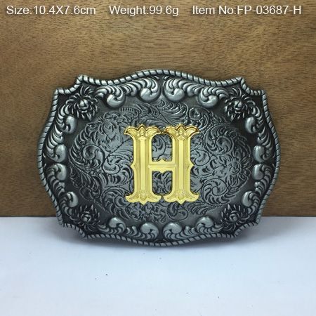 letter h belt buckle
