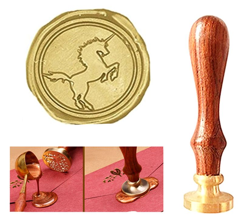 Vintage Custom Fancy Unicorn Personalized Picture Letter Logo Wedding Invitation Wax Seal Stamp Rosewood Handle Set Rubber Stamp Supplies Christmas Rubber Stamp From Mdlg 7 03 Dhgate Com
