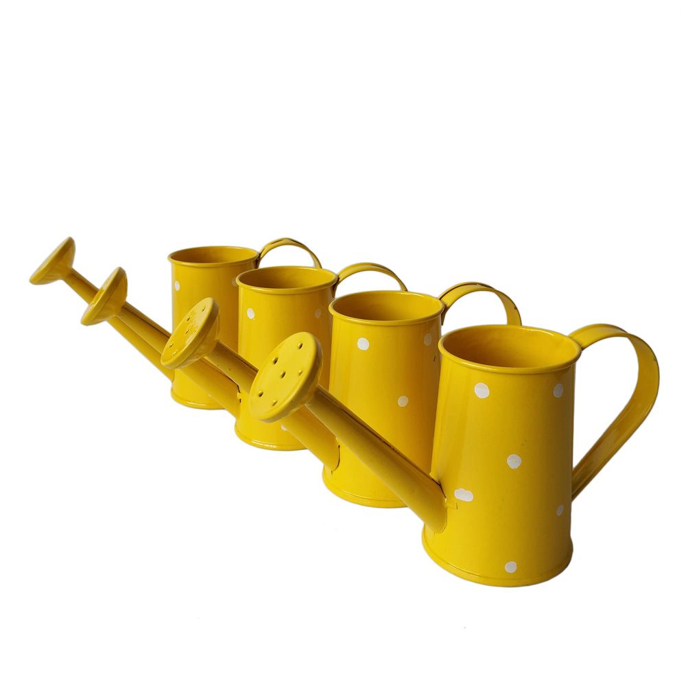 2019 Yellow Metal Favor Pail Mini Small Watering Can Dot Design