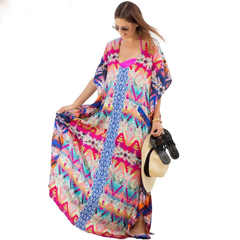 long chiffon beach dress