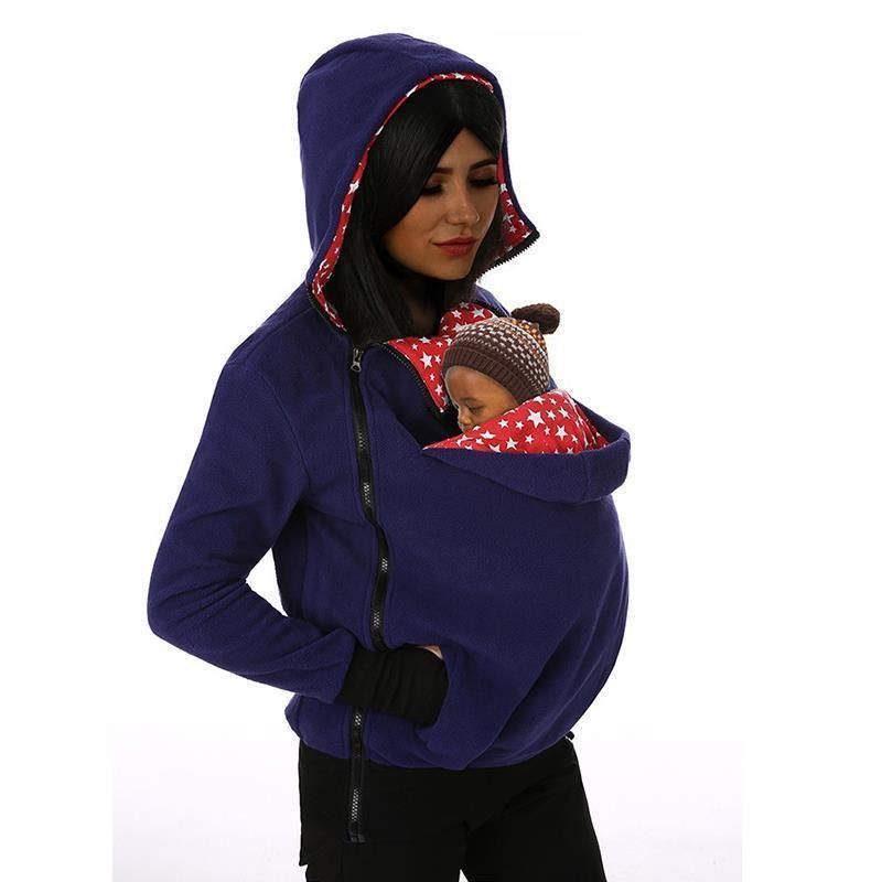 Sudadera Canguro con Capucha Mujer Portador de Bebé Premamá Sudaderas Portabebés Chaqueta Outwear Otoño Invierno 