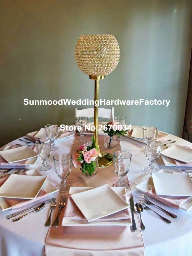 Gold Crystal Candelabra Centerpieces Wedding Candelabra For Table Center Buy Party Decorations Online Buy Party Supplies From Sunhopewedding 361 81 Dhgate Com