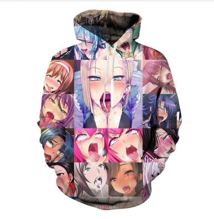 anime girl face hoodie