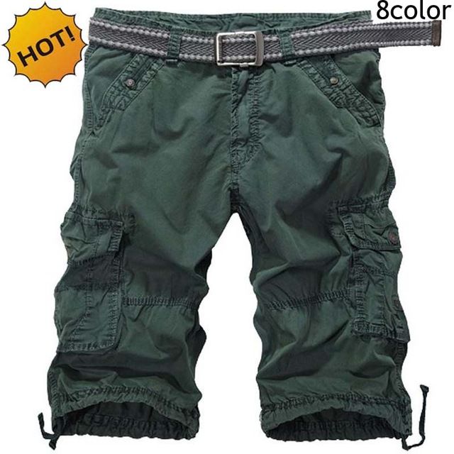 JSY Mens Breathable Baggy Multi Pocket Casual Cargo Shorts Pants
