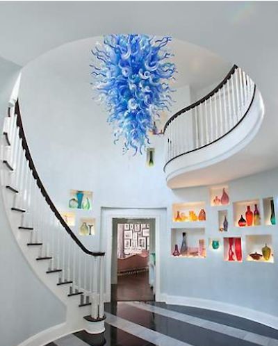 Italian Foyer Lighting Decoration Villa Stair Chandelier Crystals