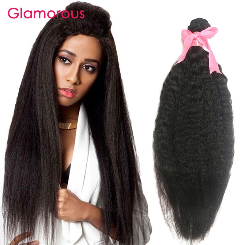 Glamorous Brazilian Human Hair Kinky Straight Virgin Indian