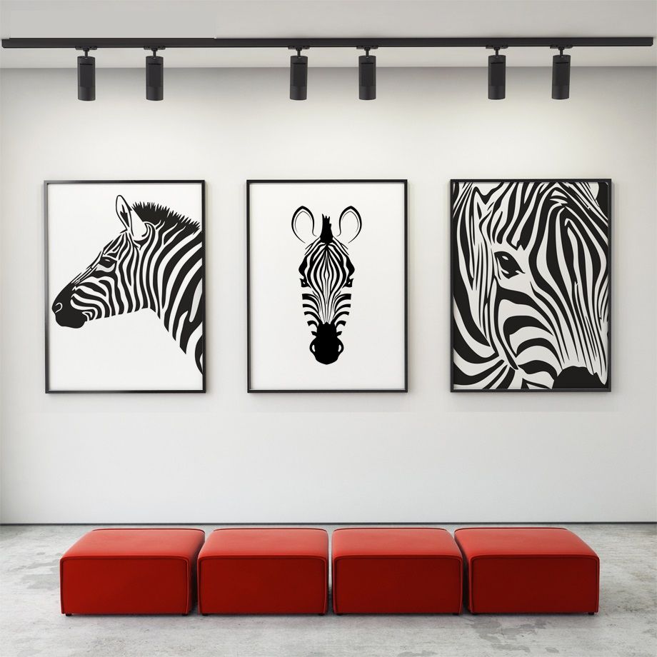 2020 Canvas Painting Nordic Black White Animal Horse Wall Art