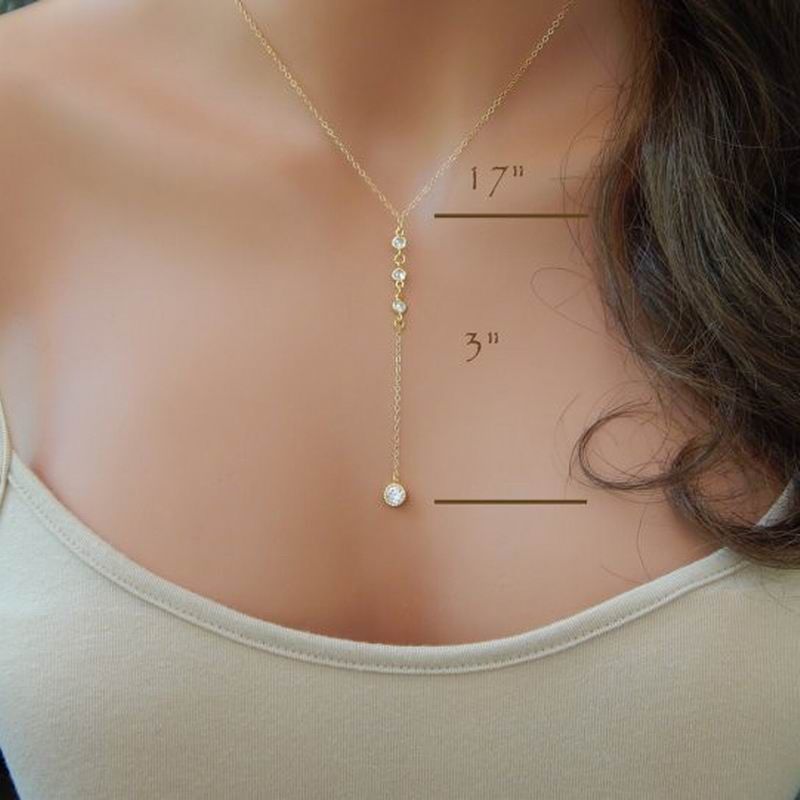 Alloy Chain Long Pendant Necklace Women 