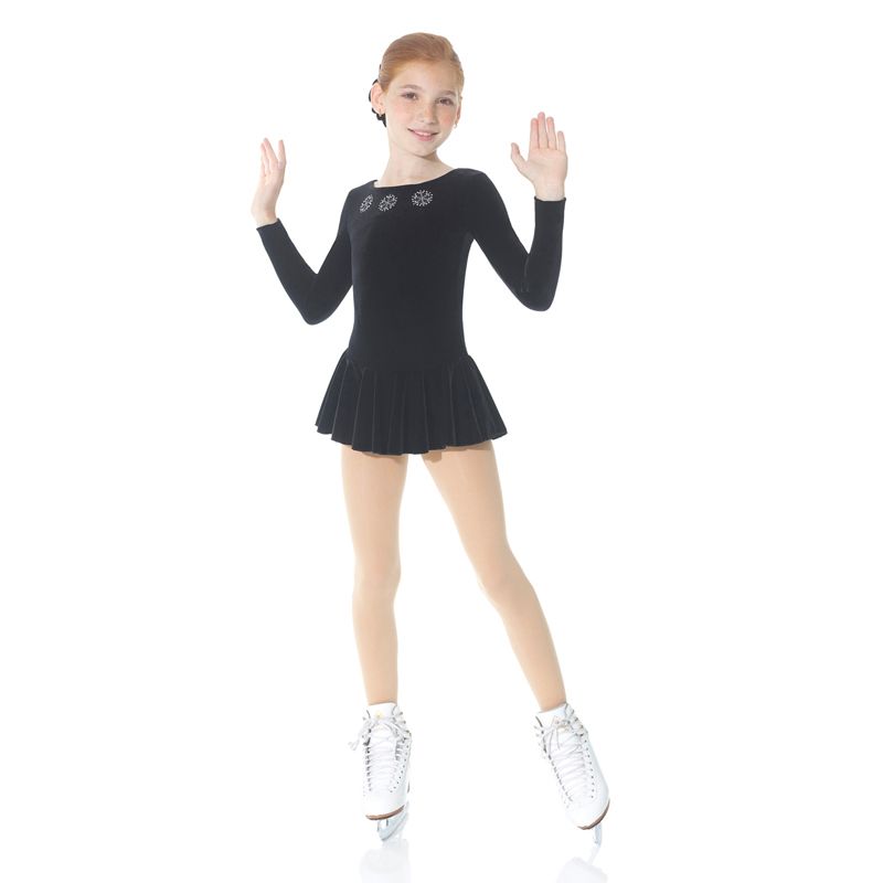 Kids Girls Ice Skating Dress Long Sleeves Leotards Figure Roller Skating Costume