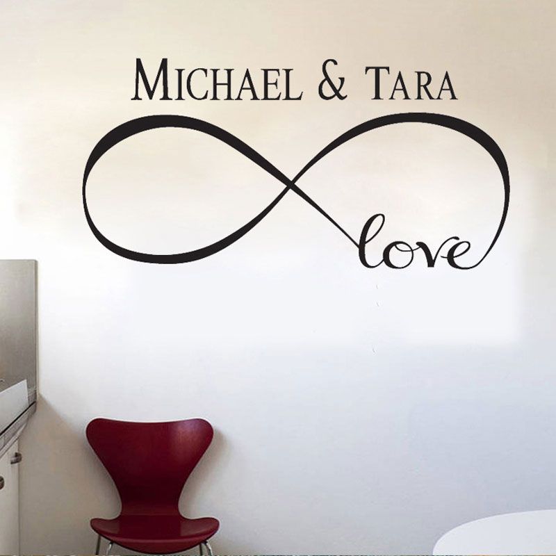 New Personalized Infinity Symbol Love Bedroom Wall Decal Es