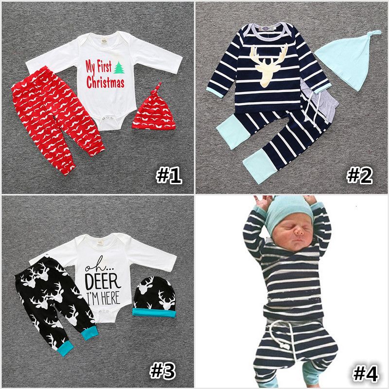 2018 christmas xmas winter outfits set baby girls boy deer moose christmas xmas winter outfits set baby girls boy deer moose tops t shirt romper deer