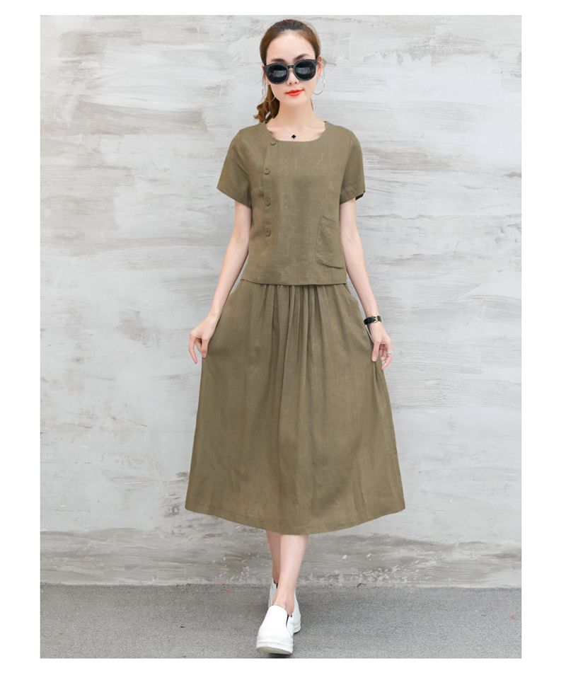 womens linen dresses with sleeves