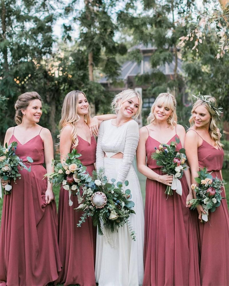 melon bridesmaid dresses