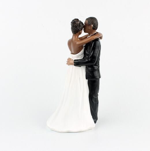 Afro American Couple 2 Funny Wedding Cake Topper Personalized