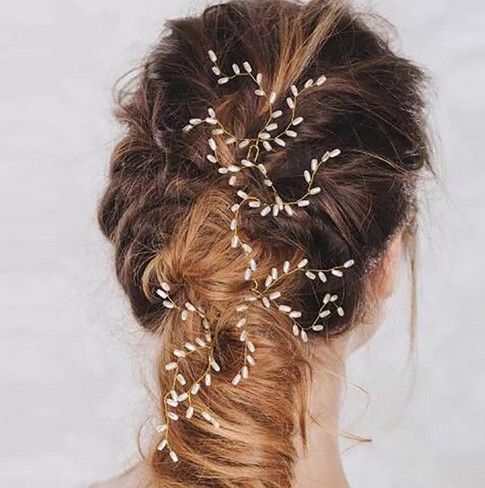 Sexy Bridal Hair Accessories Gold Plated Vines Fake Pearl U Pins