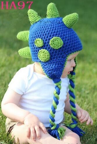 Crochet Dinosaur Knitted Caps recién nacido niño pequeño bebé niños niñas Hallowmas Navidad sombrero niños Dino Crochet Dinosaur Knitted Caps recién nacido niño pequeño bebé niños niñas Hallowmas Navidad sombrero niños Dino