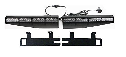 34" 48W Amber White LED Emergency Warning Visor Dash Deck Split Strobe Light Bar 