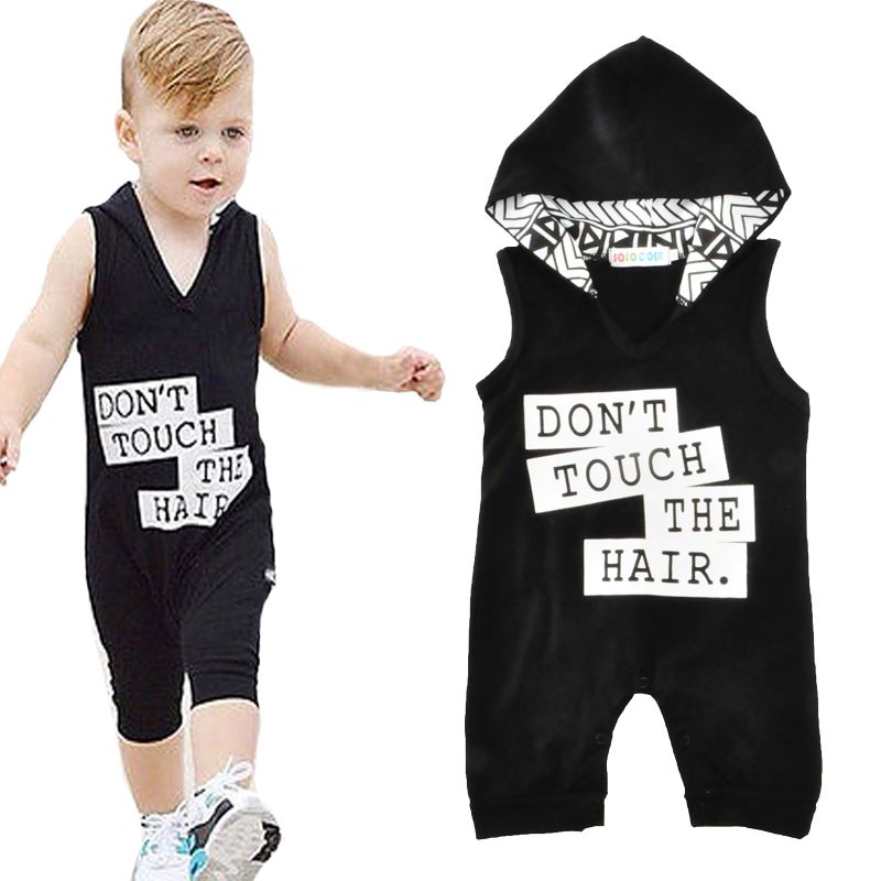 Toddler Kids Baby Boys Denim Hooded Sleeveless Romper Jumpsuit Outfits Clothes
