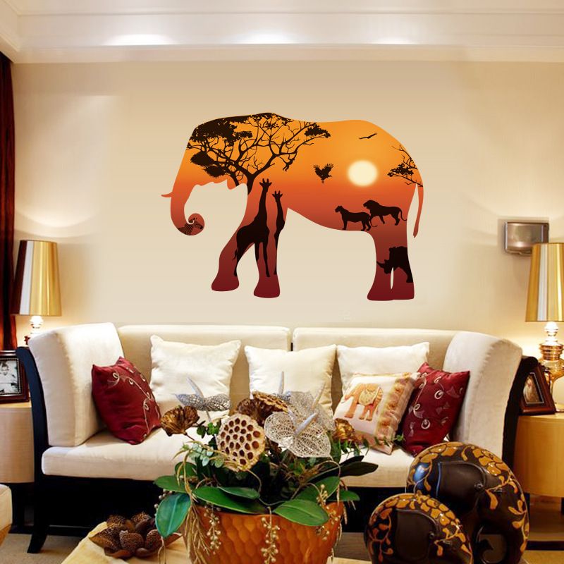 Grosshandel 3d Elefant Wandaufkleber Wohnkultur Adesivo De Parede Pvc Wasserdicht Schlafzimmer Wohnzimmer Aufkleber Muraux Von Fightinglily 5 83 Auf