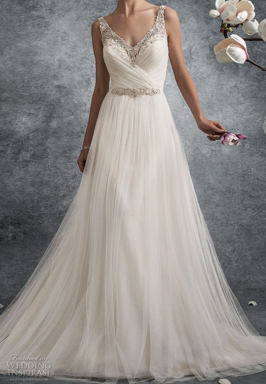 wrap over wedding dress