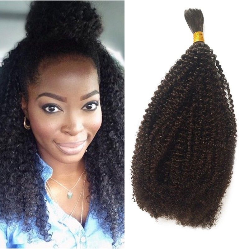 Afro Kinky Curly Bulk Human Hair For Braiding Unprocessed Indian 1