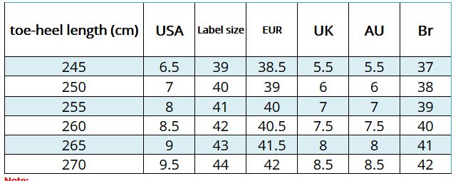 asian shoe size to us size