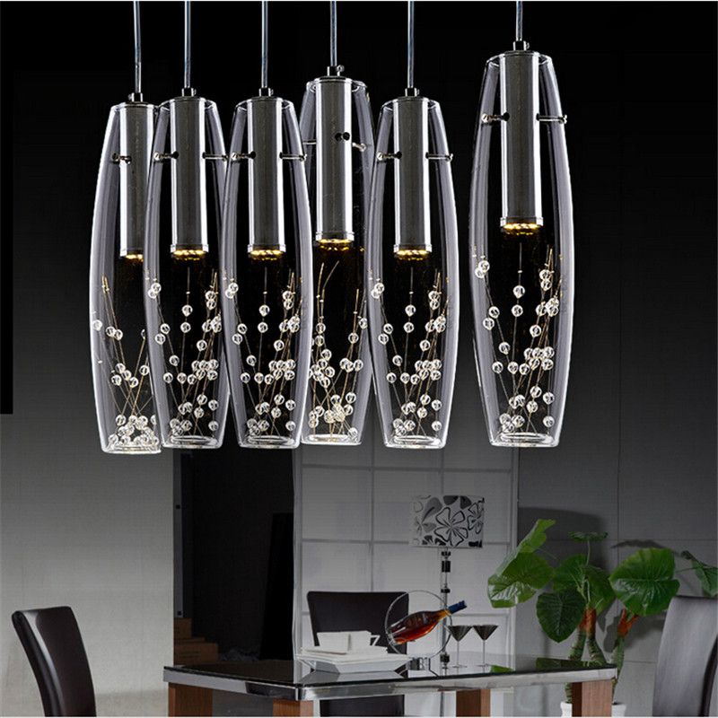 Modern Led Dining Room Crystal Chandelier Glass Vase Bottles Light