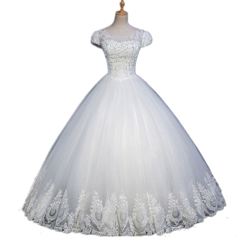 puff sleeve ball gown